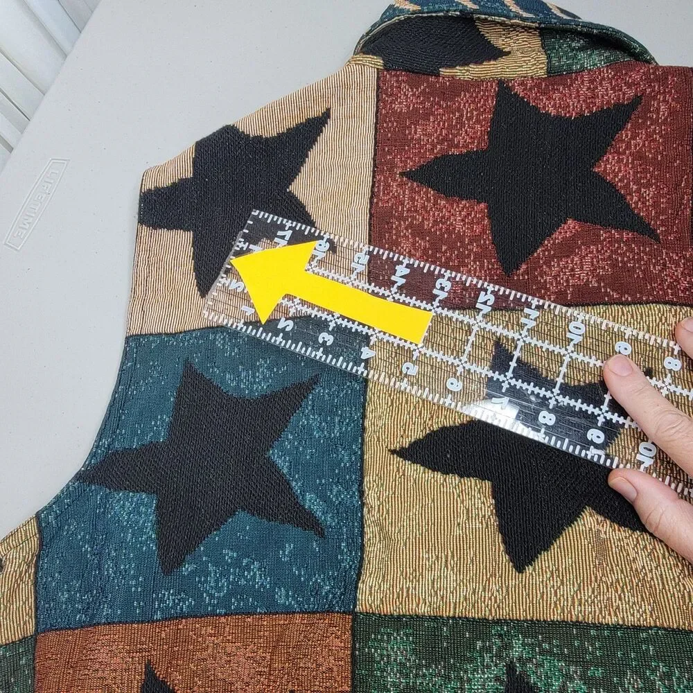 Vintage Don’t Mess With Texas  XL Tapestry Vest Western Star Patchwork Stars 90s